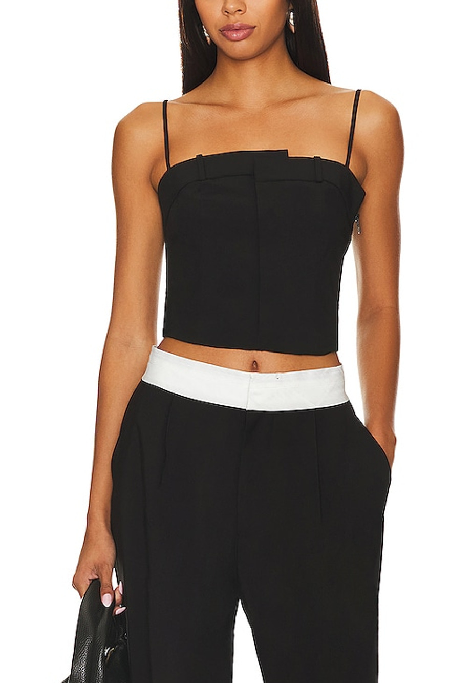 Nonchalant Label Sleek Black Ryder Top Size S